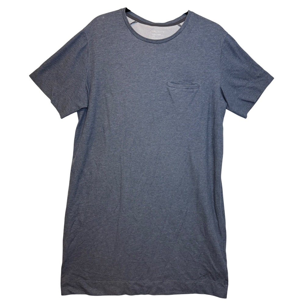 Arc Teryx T-Shirt Women's Large Blue Heathered Pocket‎ Tee Dress